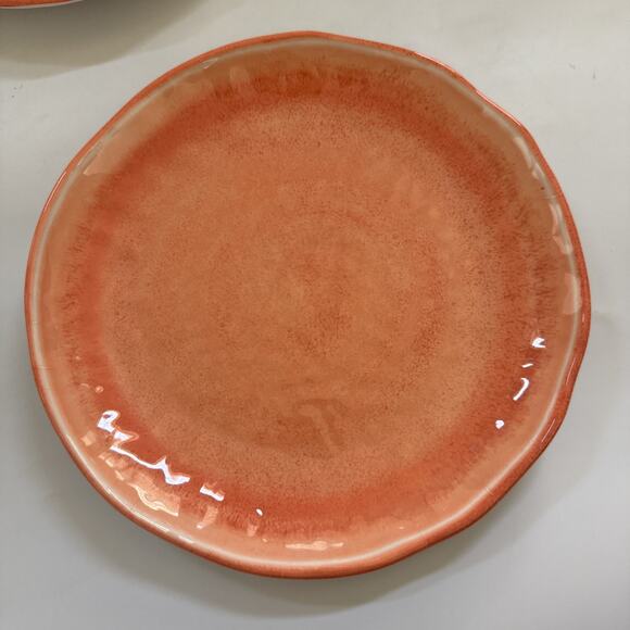 5 Sur‎ La Table Melamine Salad Dessert Plates CORAL Pink Summer Beachy - Picture 4 of 9